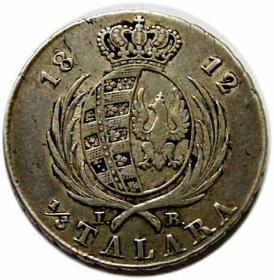 Obrazek 2 dla: 1/3 talara 1812 Fryderyk August Księstwo Warszawskie Warszawa