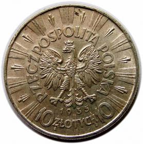Obrazek 2 dla: 10 złotych 1935 Józef Piłsudski II RP Warszawa