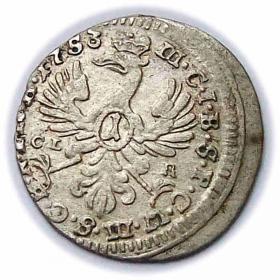 Obrazek 2 dla: 1 krajcar 1753 Fryderyk II Wielki Niemcy Bayreuth Brandenburgia