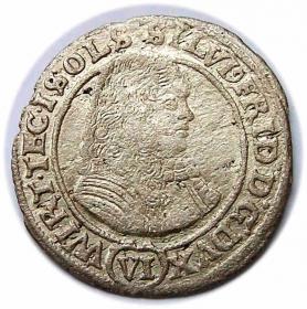 Obrazek dla: 6 krajcarów 1674 Sylwiusz Fryderyk Witemberski Księstwo Ziębicko  Oleśnickie Oleśnica