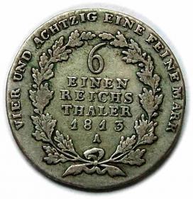 Obrazek 2 dla: 1/6 talara 1813 Fryderyk Wilhelm III Prusy Berlin