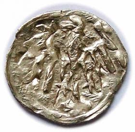 Obrazek 2 dla: Halerz lew / orzeł Jerzy z Podiebradu Hrabstwo Kłodzkie