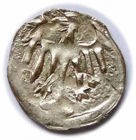 Obrazek 2 dla: Halerz lew / orzeł Jerzy z Podiebradu Hrabstwo Kłodzkie