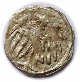 Obrazek 2 dla: Halerz lew / orzeł Jerzy z Podiebradu Hrabstwo Kłodzkie