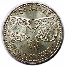 Obrazek dla: 50 szylingów 1963 600 lat Tyrolu w Austrii Austria