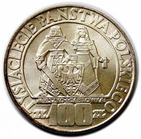 Obrazek dla: 100 złotych 1966 Tysiąclecie Państwa Polskiego Mieszko i Dąbrówka PRL Warszawa