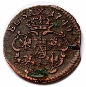 Obrazek 2 dla: Szeląg 1749 August III Drezno