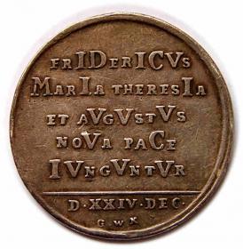 Obrazek 2 dla: Medal 1745 Pokój w Dreźnie Fryderyk II Wielki Śląsk