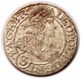 Obrazek dla: 3 krajcary 1666 Leopold I Habsburg Wrocław
