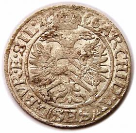 Obrazek 2 dla: 3 krajcary 1666 Leopold I Habsburg Wrocław