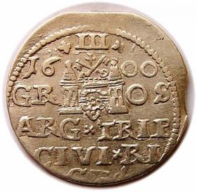 Obrazek 2 dla: Trojak 1600 Zygmunt III Waza Ryga