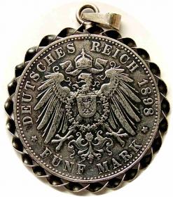 Obrazek 2 dla: 5 marek 1898 J Hamburg Niemcy