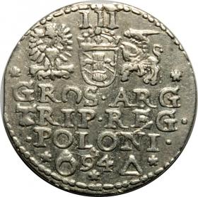 Obrazek 2 dla: Trojak 1594 Zygmunt III Waza Malbork