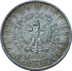 Obrazek 2 dla: 10 złotych 1935 Józef Piłsudski II RP Warszawa