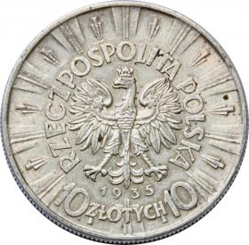 Obrazek 2 dla: 10 złotych 1935 Józef Piłsudski II RP Warszawa