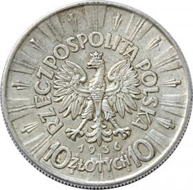 Obrazek 2 dla: 10 złotych 1936 Józef Piłsudski II RP Warszawa