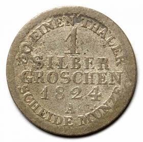Obrazek 2 dla: 1 grosz srebrny 1824 Fryderyk Wilhelm III Niemcy Berlin
