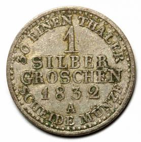 Obrazek 2 dla: 1 silber groschen 1832 Fryderyk Wilhelm III Niemcy Berlin