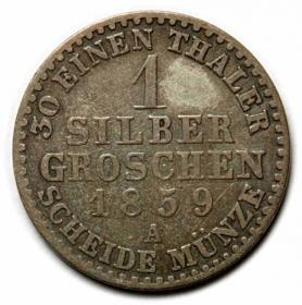 Obrazek 2 dla: 1 silber groschen 1859 Fryderyk Wilhelm IV Niemcy Berlin