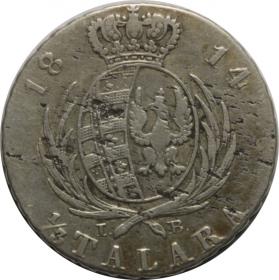 Obrazek 2 dla: 1/3 talara 1814 Fryderyk August Księstwo Warszawskie Warszawa