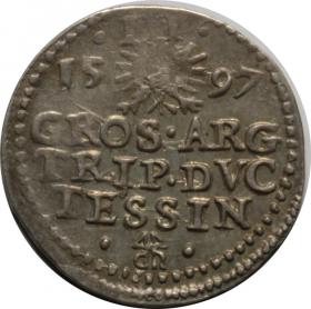 Obrazek 2 dla: Trojak 1597 Adam Wacław Cieszyński Księstwo Cieszyńskie Cieszyn