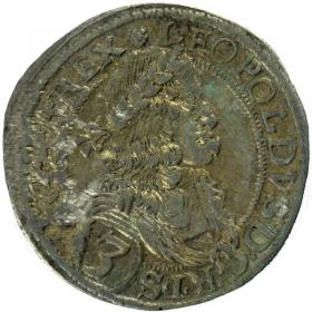 Obrazek dla: 3 krajcary 1670 Leopold I Habsburg Austria Wiedeń