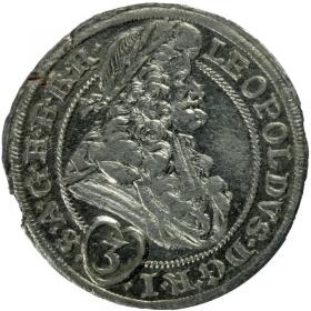 3 krajcary 1695 Leopold I Habsburg Wrocław