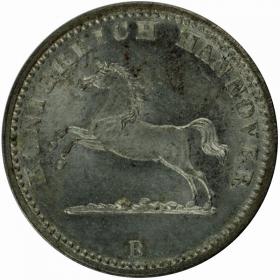 Obrazek 2 dla: 1 grosz 1858 Jerzy V Hanower