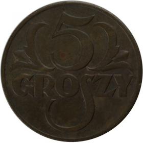 Obrazek dla: 5 groszy 1938 II RP Warszawa