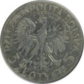 Obrazek 2 dla: 5 złotych 1933 Głowa Kobiety II RP Warszawa