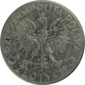 Obrazek 2 dla: 5 złotych 1934 Głowa Kobiety II RP Warszawa