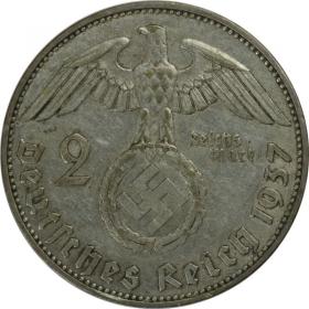 Obrazek 2 dla: 2 marki 1937 J Paul von Hindenburg Niemcy Hamburg