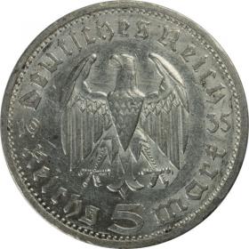 Obrazek 2 dla: 5 marek 1935 E Paul von Hindenburg Niemcy Muldenhutten