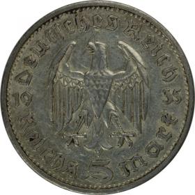 Obrazek 2 dla: 5 marek 1935 G Paul von Hindenburg Niemcy Karlsruhe