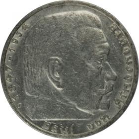 Obrazek dla: 5 marek 1936 D Paul von Hindenburg / swastyka Niemcy Monachium