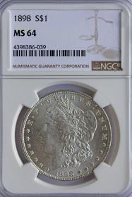 Obrazek dla: 1 dolar 1898 USA grading NGC MS64
