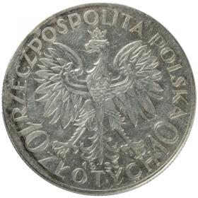 Obrazek 2 dla: 10 złotych 1933 Głowa Kobiety II RP Warszawa