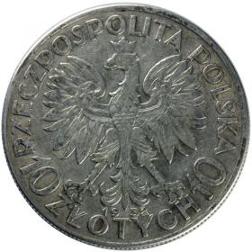 Obrazek 2 dla: 10 złotych 1932 Głowa Kobiety II RP Londyn