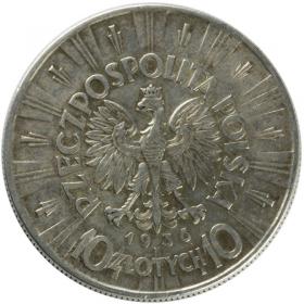 Obrazek 2 dla: 10 złotych 1936 Józef Piłsudski II RP Warszawa