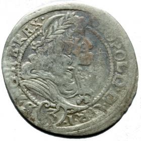 Obrazek dla: 3 krajcary 1696 Leopold I Habsburg Węgry Nagybanya