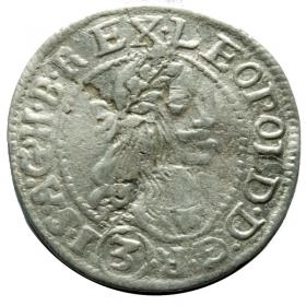 Obrazek dla: 3 krajcary 1678 Leopold I Habsburg Węgry Krzemnica