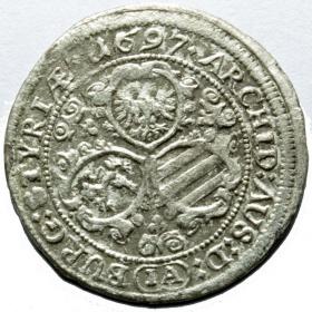 Obrazek 2 dla: 3 krajcary 1697 Leopold I Habsburg Austria Graz