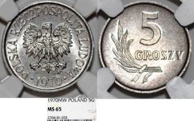 Obrazek dla: 5 groszy 1970 GRADING NGC