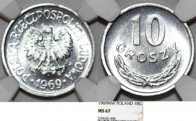 Obrazek dla: 10 groszy 1969 GRADING NGC