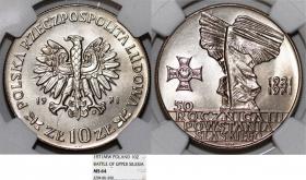 Obrazek dla: 10 złotych 1971 Powstanie Śląskie GRADING NGC