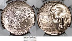 Obrazek dla: 10 zł 1967 Maria Skłodowska Curie GRADING NGC