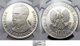 Obrazek dla: 100 złotych 1977 Henryk Sienkiewicz próba GRADING