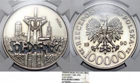 Obrazek dla: 100000 złotych 1990 Solidarność próba GRADING NGC
