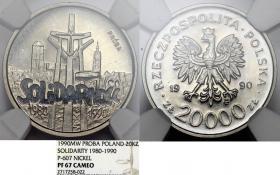 Obrazek dla: 20000 złotych 1990 Solidarność próba GRADING NGC