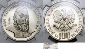 Obrazek dla: 100 złotych 1980 Jan Kochanowski próba GRADING NGC